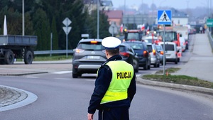 zdjęcie policjanta na drodze