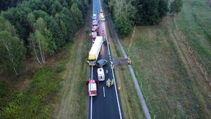 Widok wypadku z lotu plata