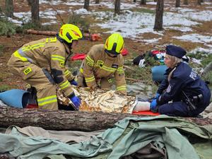Policjanci oraz strażacy podczas ćwiczeń